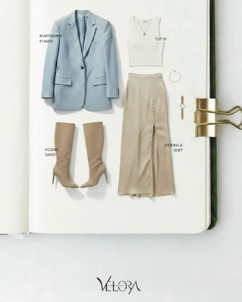 Velora - fashion brand - elements of visual identity - lookbook - timeless outfit ideas for elegant women